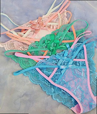 Wrap-lace Two-tone Cheeky Briefs